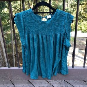 ✨ Anthropologie Akemi + Kin Blue Green Blouse